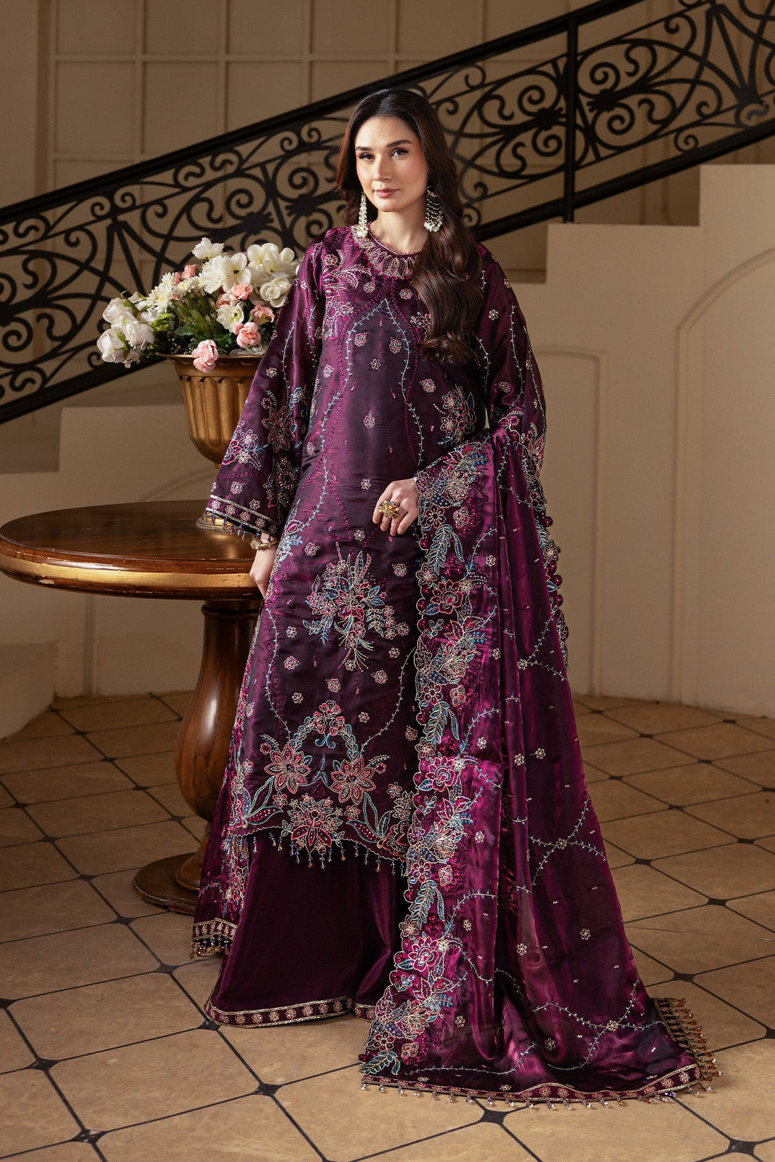 Formals - Pakistani Formal Dresses and Clothes - United Kingdom Tagged "Plum" Hoorain Designer Wear Formals - Pakistani Formal Dresses and Clothes - United Kingdom Tagged "Plum" Hoorain Designer Wear