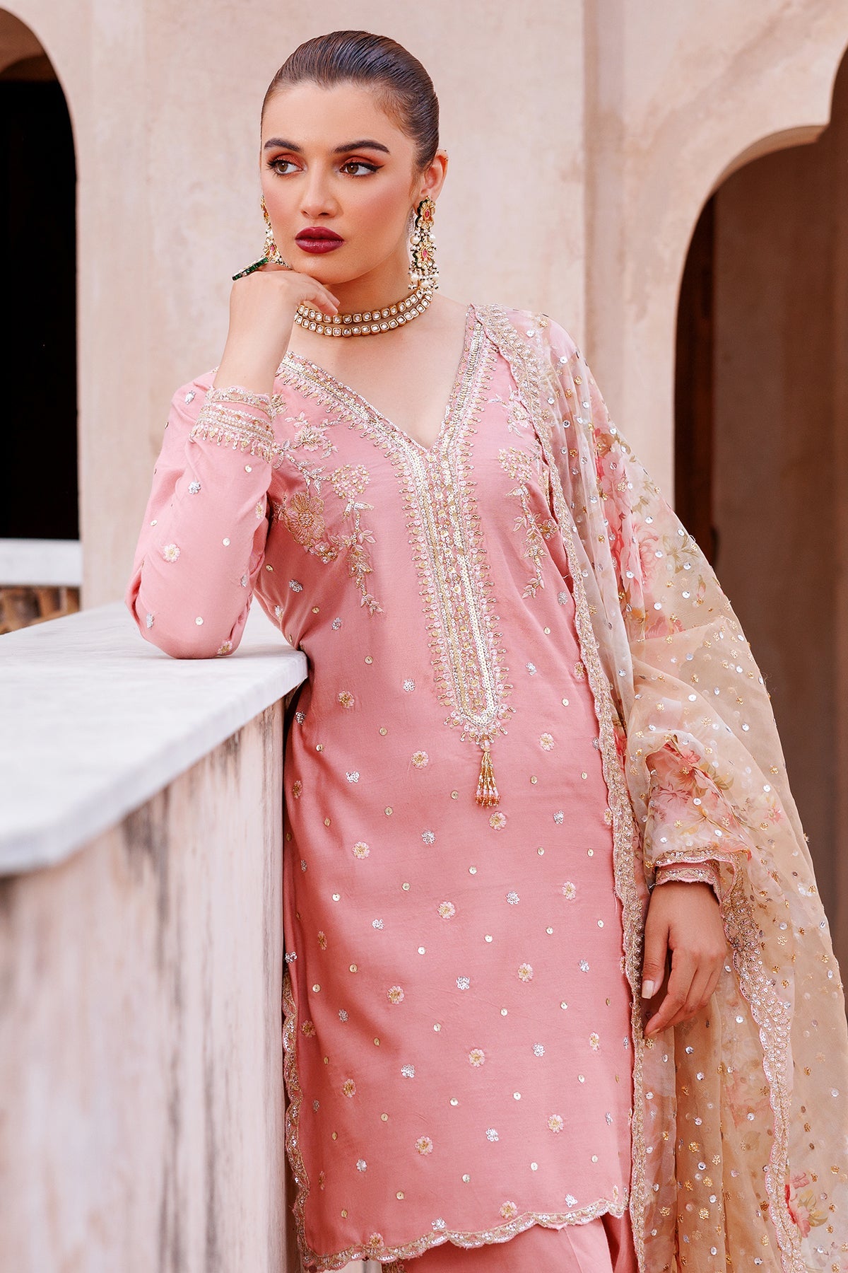 Mina Kashif | Shahbano Luxury Pret 24 | Amber - Pakistani Clothes for women, in United Kingdom and United States