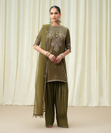 Sapphire | Fall Winter 25 | 3 Piece - Embroidered Velvet Suit 0U3FELX25V86