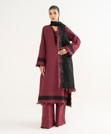 Sapphire | Fall Winter 25 |  3 Piece - Embroidered Cotton Jacquard Suit 0U3PEJQ25V82