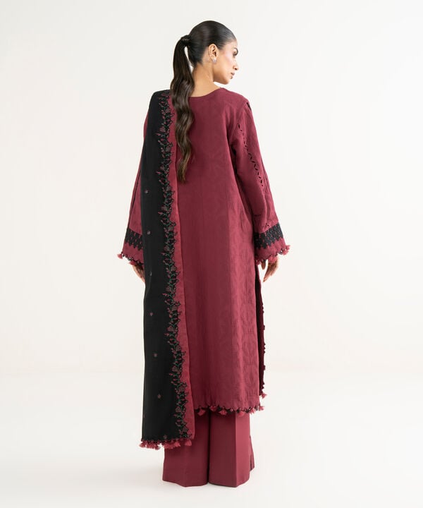 Sapphire | Fall Winter 25 |  3 Piece - Embroidered Cotton Jacquard Suit 0U3PEJQ25V82
