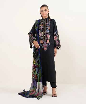 Sapphire | Fall Winter 25 | 3 Piece - Embroidered Lawn Suit 0U3PESG25V57