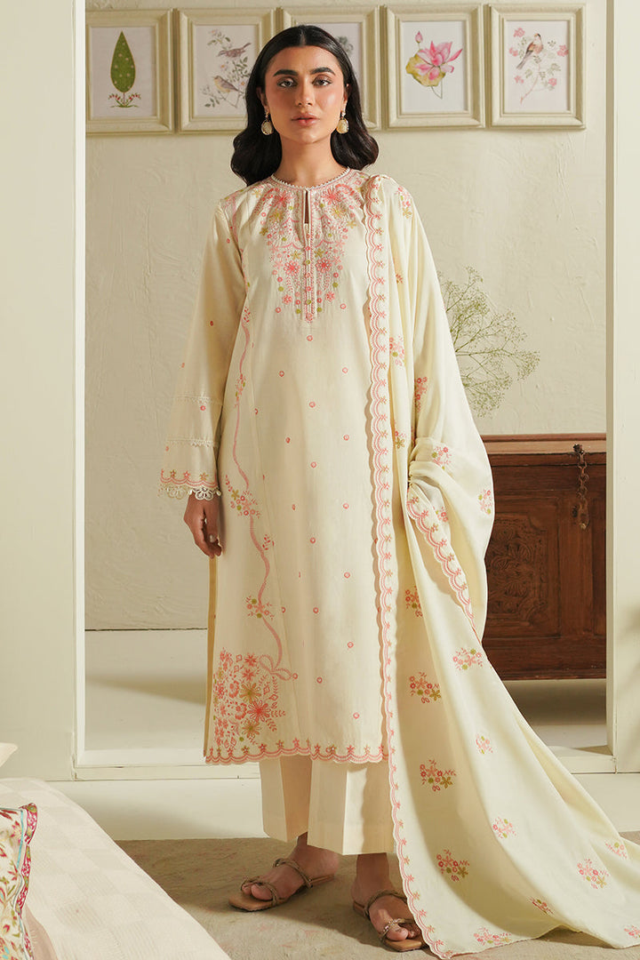 Cross Stitch | Mahiri Embroidered Lawn 24 | IVORY BLOSSOM - Pakistani Clothes for women, in United Kingdom and United States