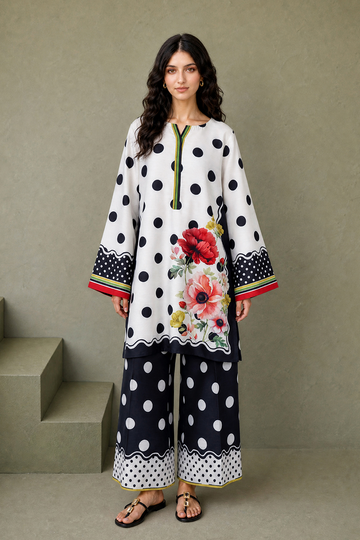 Saad Shaikh | Ease Fall Edit 26 | D-10 Co-ord Set White and Black