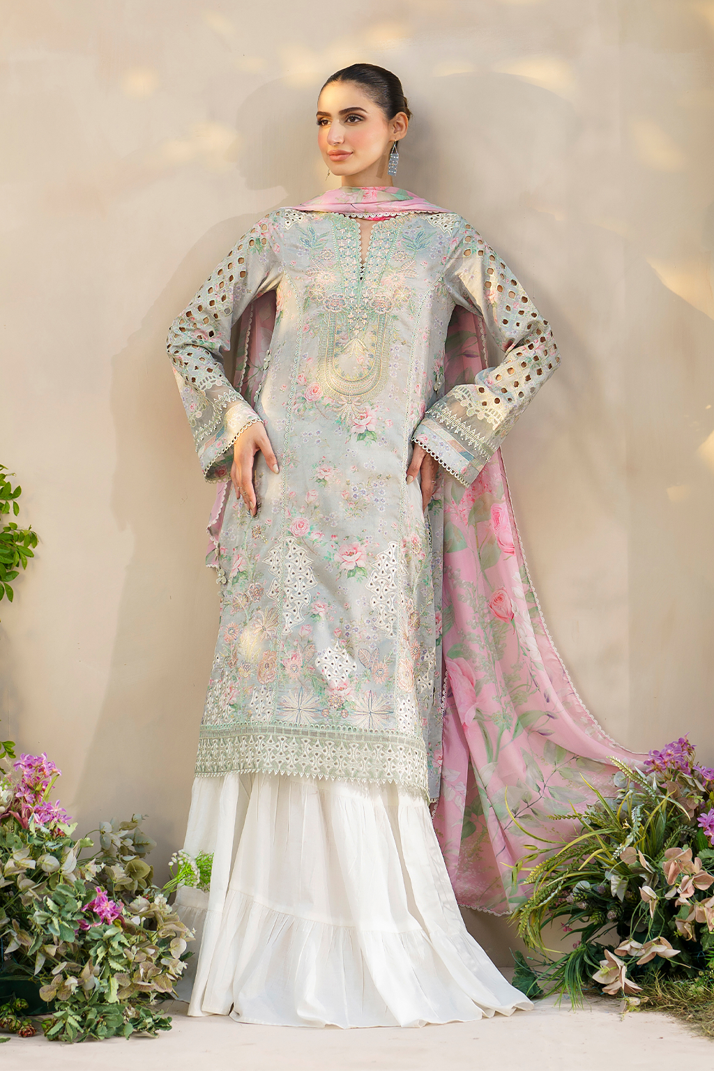 Iznik | Festive lawn 24 | SFL-07 - Pakistani Clothes for women, in United Kingdom and United States