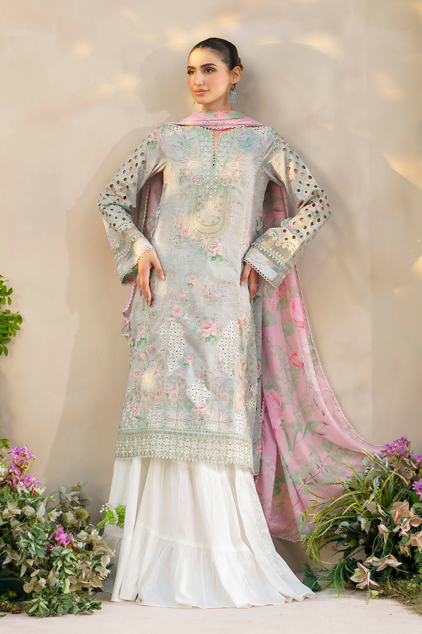 Iznik | Festive lawn 24 | SFL-07 - Hoorain Designer Wear - Pakistani Designer Clothes for women, in United Kingdom, United states, CA and Australia