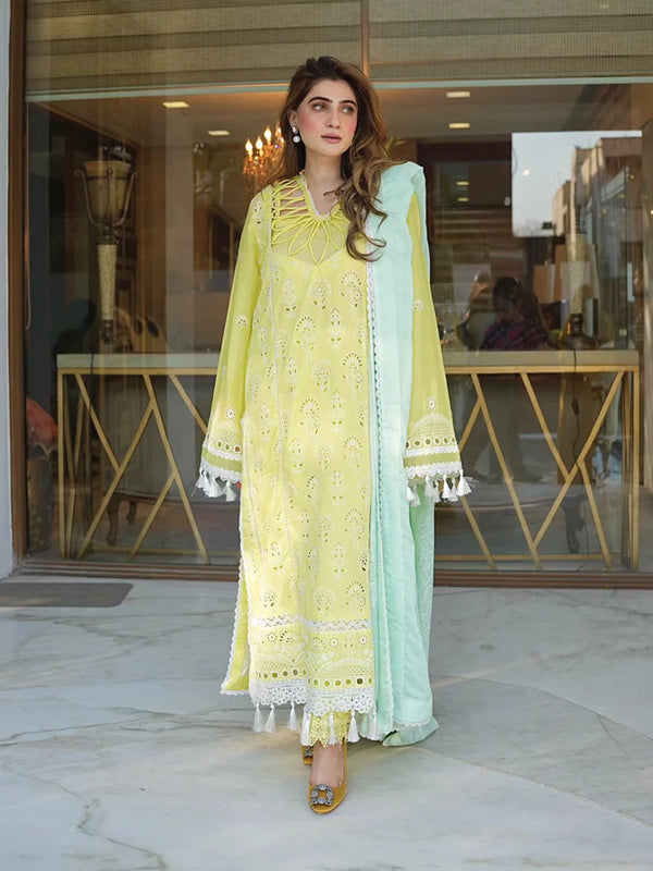 Faiza Faisal | Maya Luxury Lawn | Derya - Hoorain Designer Wear - Pakistani Ladies Branded Stitched Clothes in United Kingdom, United states, CA and Australia
