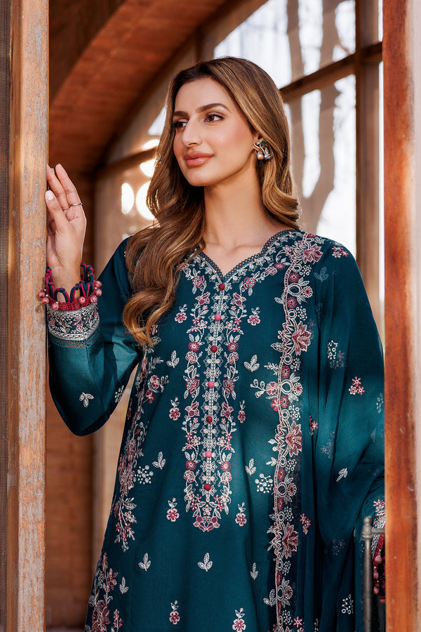 Farasha | Dastoor Embroidered Lawn SS24 | EMERALD CHARM - Pakistani Clothes for women, in United Kingdom and United States