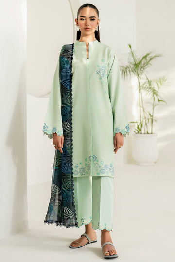 Farasha | Thread Lines Embroidered | Green Meadow
