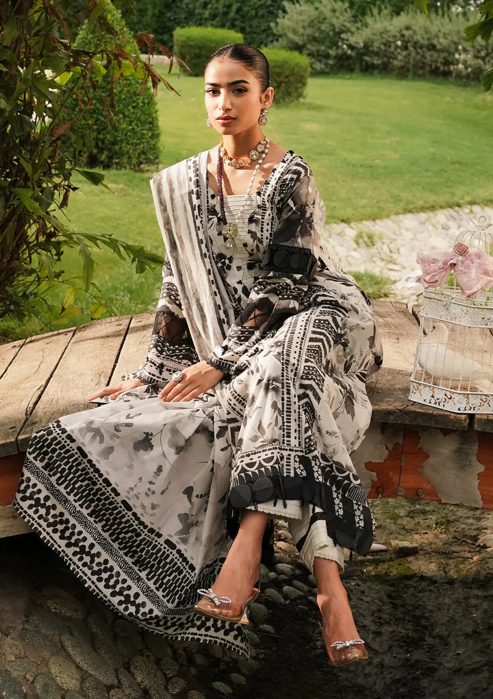 Elaf Premium | Printed Collection 24 | EEP-07B - Black Blossom - Pakistani Clothes for women, in United Kingdom and United States