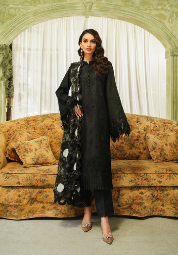 Zarqash | Tresor Luxury Lawn 24 | ZQT 005 MIDNIGHT - Pakistani Clothes for women, in United Kingdom and United States