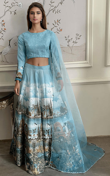 Threads and Motifs | Formal Dresses 25 | Printed Blouse With Printed Lehenga And Dupatta