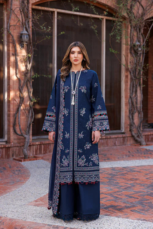 Farasha | Kaavish Lawn 24 | DEEP SAPPHIRE - Hoorain Designer Wear - Pakistani Ladies Branded Stitched Clothes in United Kingdom, United states, CA and Australia