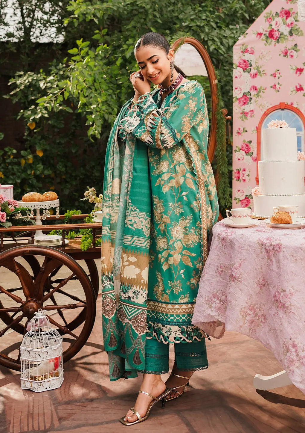 Elaf Premium | Printed Collection 24 | EEP-04B - Chic Teal - Pakistani Clothes for women, in United Kingdom and United States