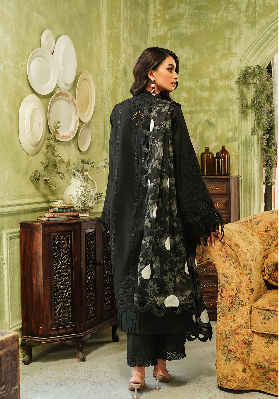 Zarqash | Tresor Luxury Lawn 24 | ZQT 005 MIDNIGHT - Pakistani Clothes for women, in United Kingdom and United States