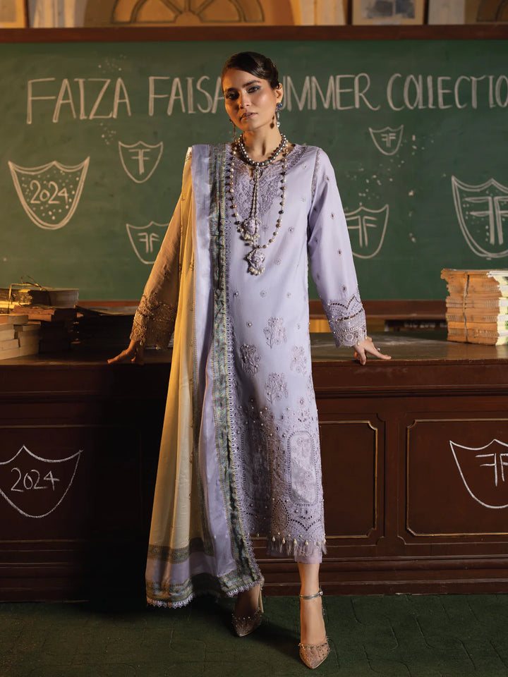 Faiza Faisal | Maya Luxury Lawn | Nazali - Hoorain Designer Wear - Pakistani Ladies Branded Stitched Clothes in United Kingdom, United states, CA and Australia