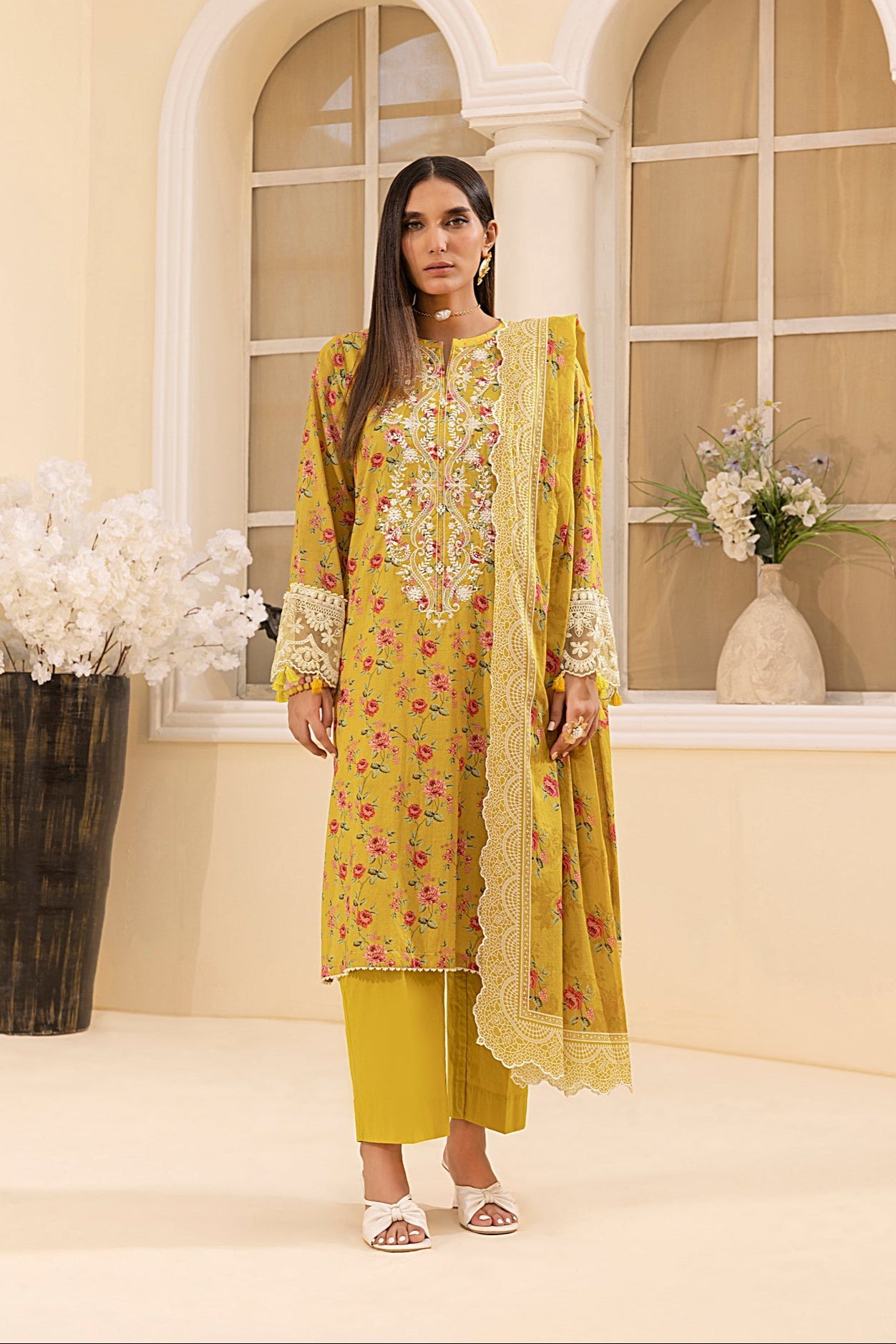 LSM | Embroidered and Printed Lawn | LG-MM-0226