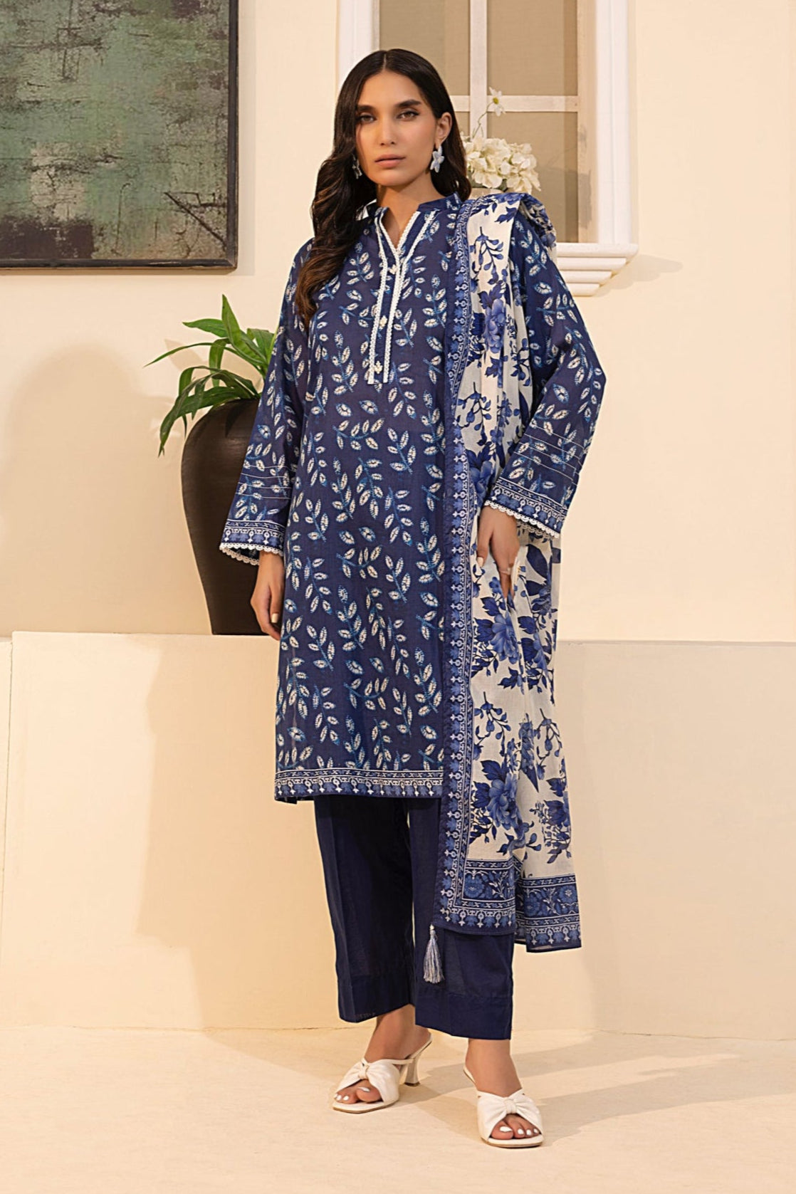 LSM | Embroidered and Printed Lawn | LG-MM-0243