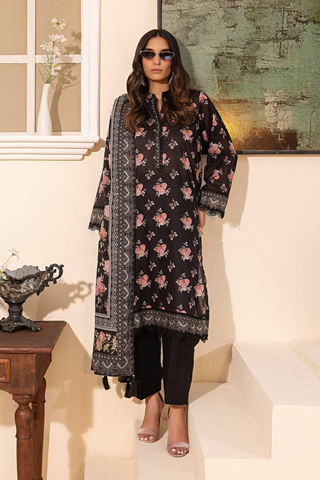 LSM | Embroidered and Printed Lawn | LG-MM-0249