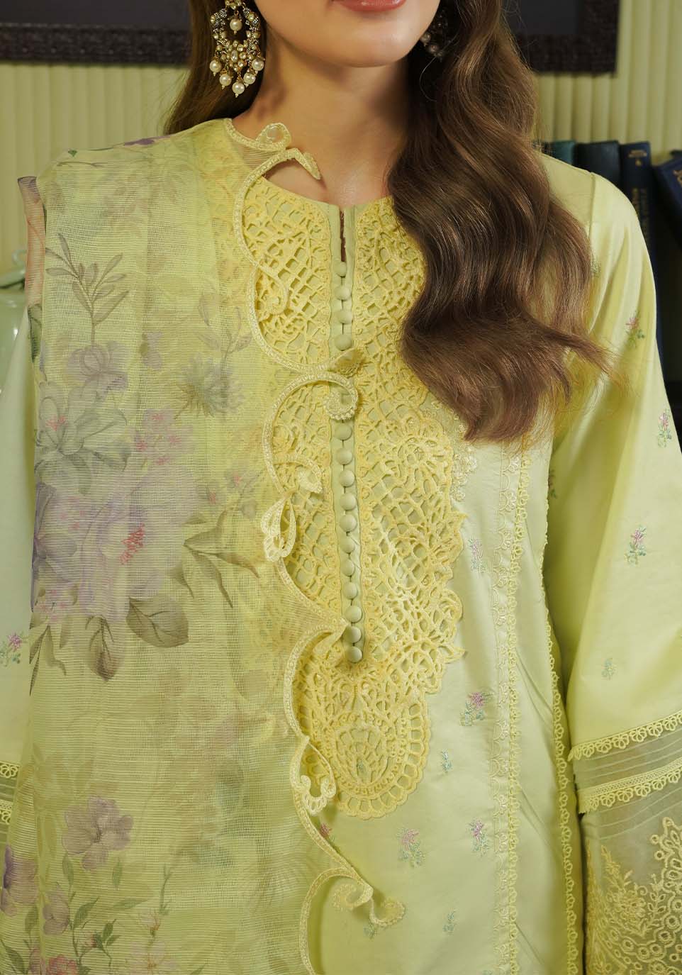 Zarqash | Tresor Luxury Lawn 24 | ZQT 008 PRIMROSE - Pakistani Clothes for women, in United Kingdom and United States