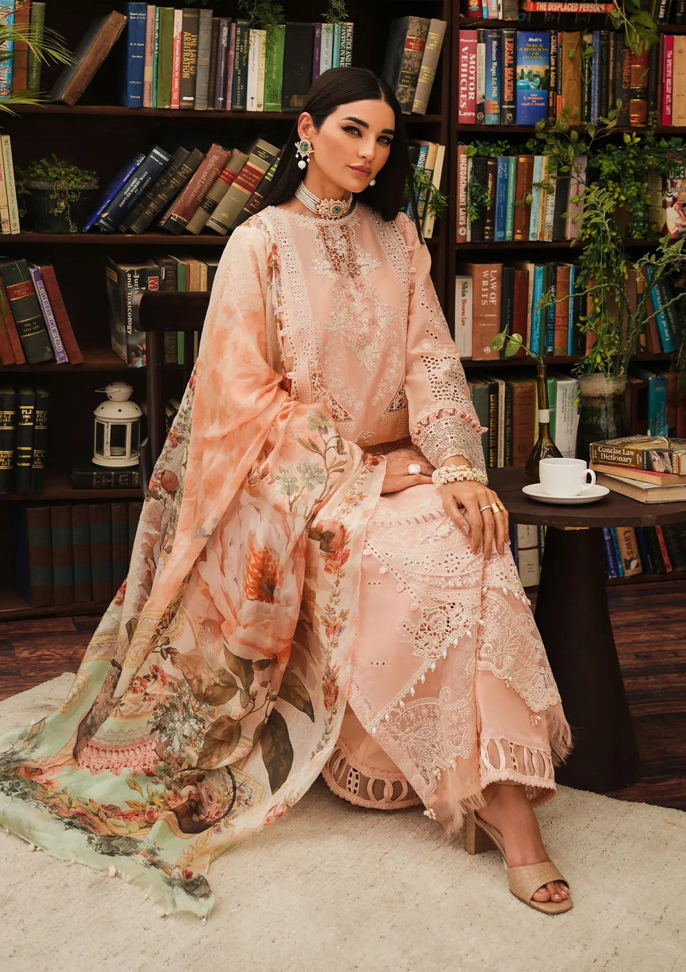 Kahf Premium | Luxury Lawn 24 | KLE-03A Flamingo - Pakistani Clothes for women, in United Kingdom and United States