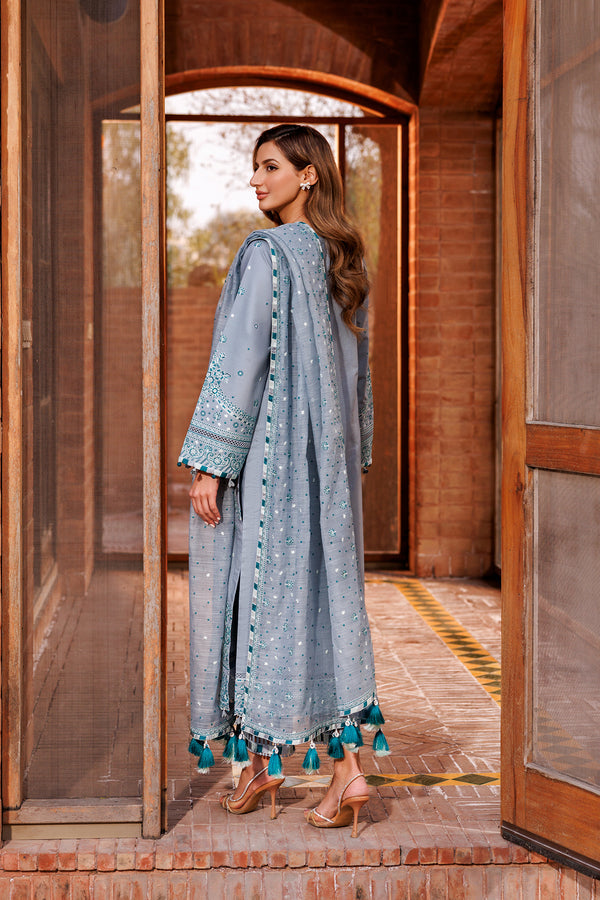 Farasha | Dastoor Embroidered Lawn SS24 | BERYL GREY - Pakistani Clothes for women, in United Kingdom and United States