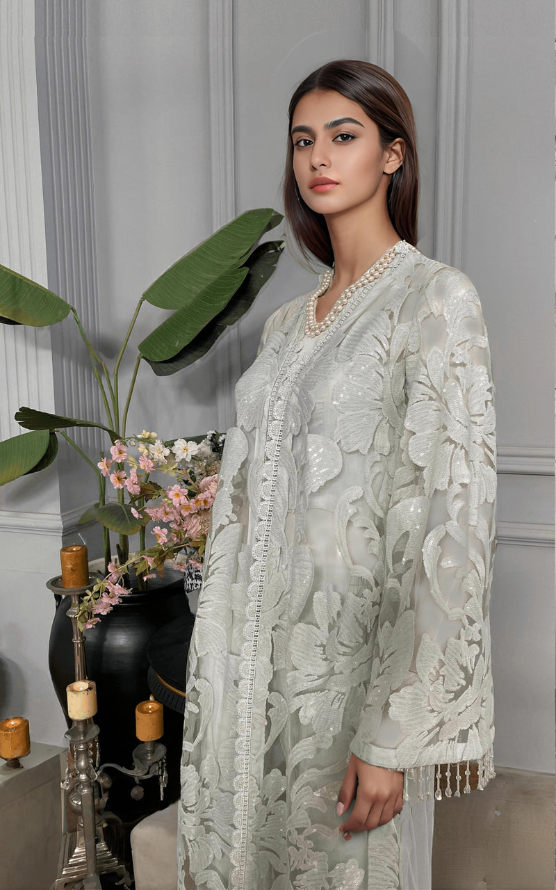 Threads and Motifs | Formal Dresses 25 | Net Embroidered Jacket With Trouser