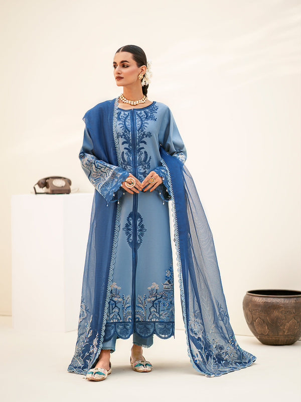 Fozia Khalid | Eid Edit 24 | Aquamarine - Hoorain Designer Wear - Pakistani Ladies Branded Stitched Clothes in United Kingdom, United states, CA and Australia