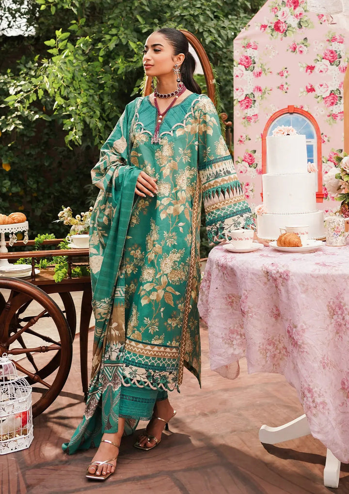 Elaf Premium | Printed Collection 24 | EEP-04B - Chic Teal - Hoorain Designer Wear - Pakistani Designer Clothes for women, in United Kingdom, United states, CA and Australia