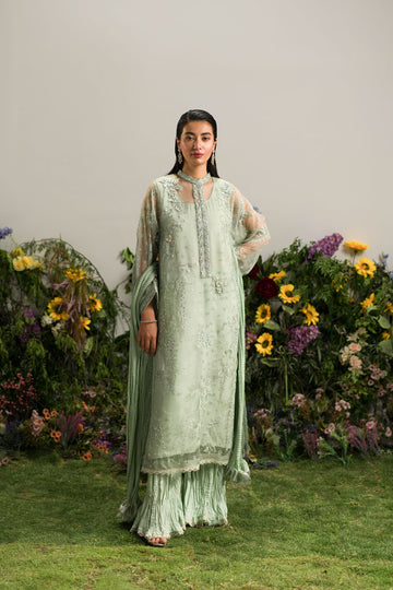 Ammara Khan | Lily Luxury Formals 24 | MINTY CRUSHED PANT SET (D-09)