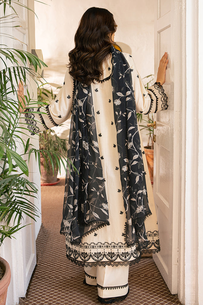 Cross Stitch | Mahiri Embroidered Lawn 24 | IVORY NOIR