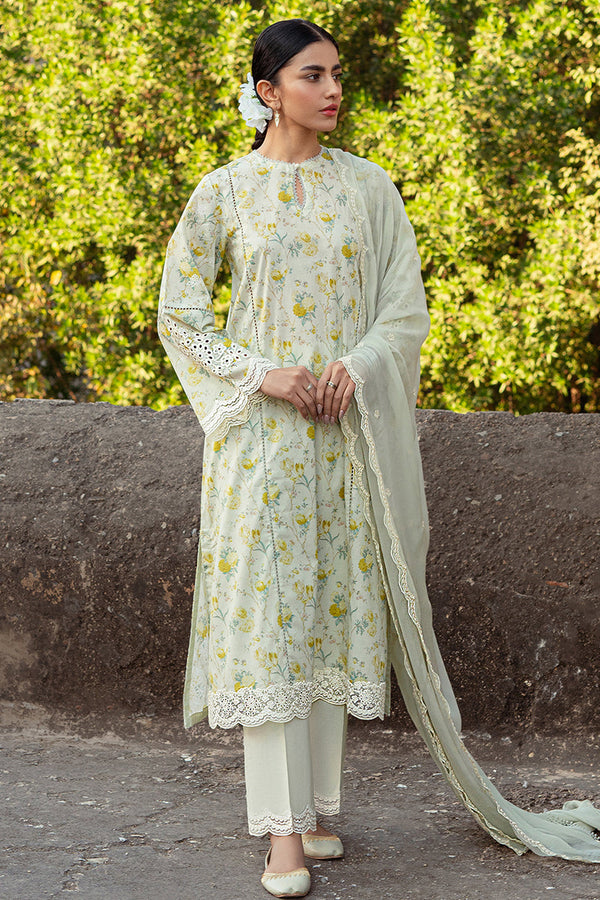 Cross Stitch | Premium Lawn 24 | LIME PRIMROSE - Hoorain Designer Wear - Pakistani Designer Clothes for women, in United Kingdom, United states, CA and Australia