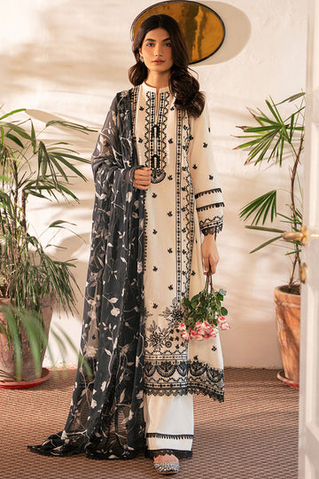 Cross Stitch | Mahiri Embroidered Lawn 24 | IVORY NOIR