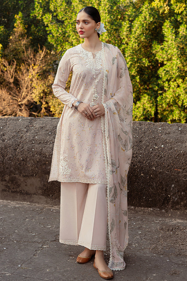 Cross Stitch | Premium Lawn 24 | SILVER PEONY - Hoorain Designer Wear - Pakistani Designer Clothes for women, in United Kingdom, United states, CA and Australia