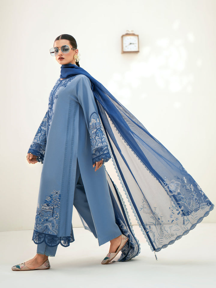 Fozia Khalid | Eid Edit 24 | Aquamarine - Hoorain Designer Wear - Pakistani Ladies Branded Stitched Clothes in United Kingdom, United states, CA and Australia
