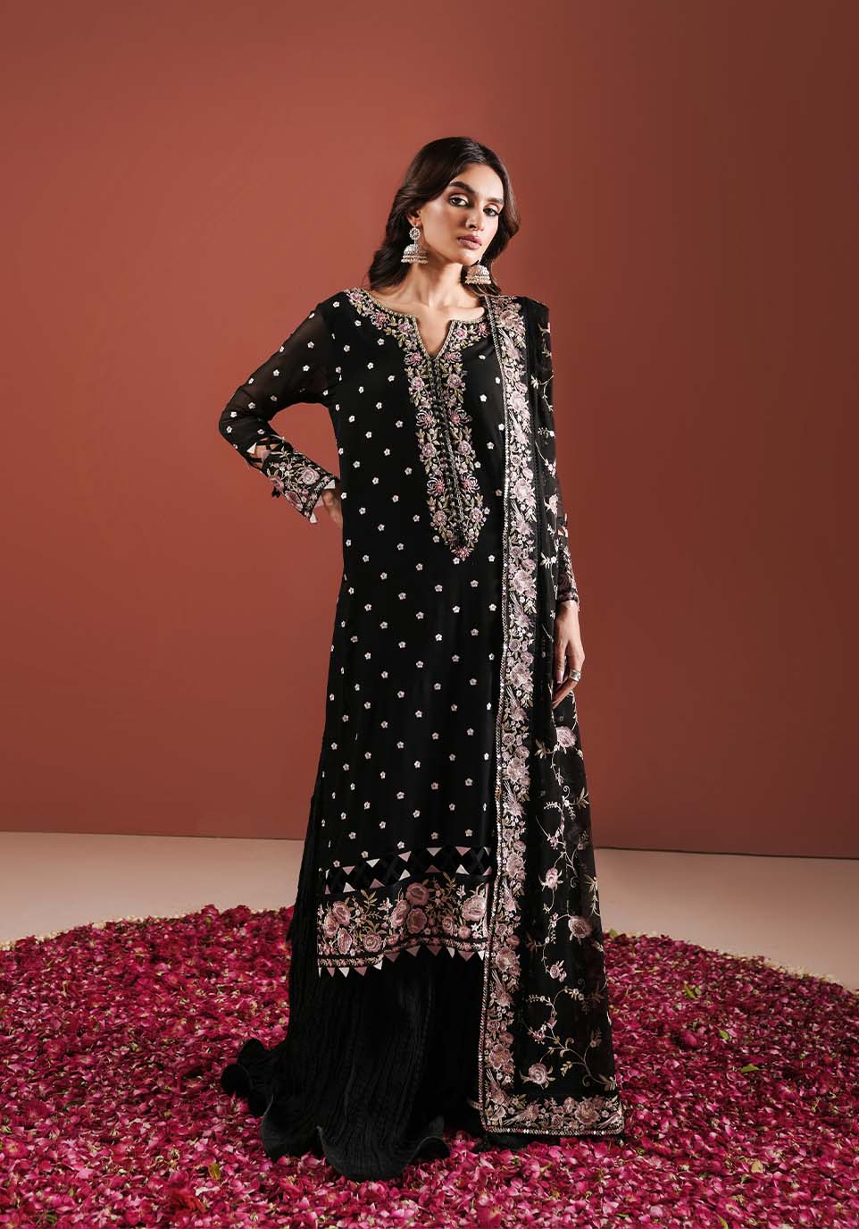 Zarqash | Lakhnawi Festive Chiffon 24 |  ZQL 003A SAHAR