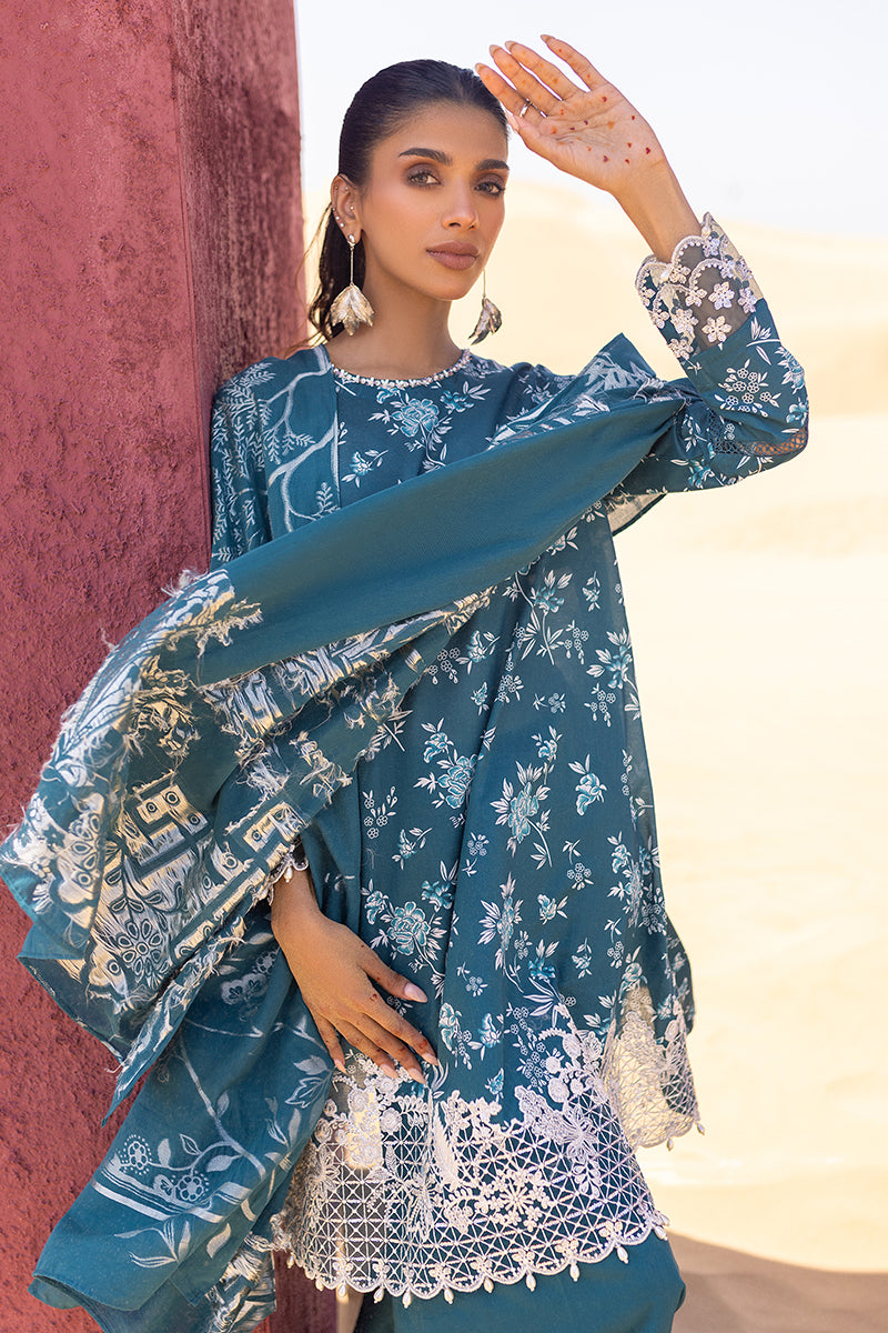 Cross Stitch | Eid Lawn 24 | TEAL SERENITY - Pakistani Clothes for women, in United Kingdom and United States