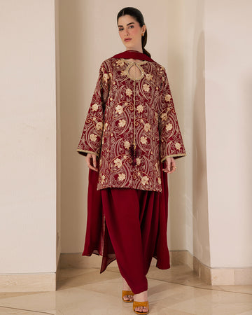 Sadaf Fawad Khan | Eva Luxury Pret 26 | Claret