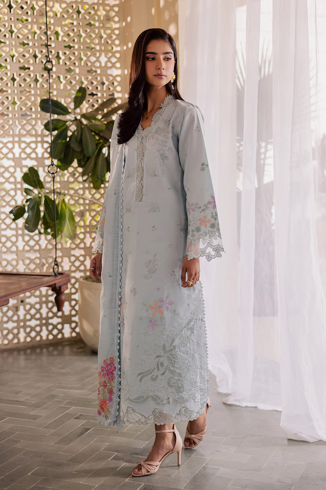 Rajbari | Selene Premium Festive Lawn | Zeen