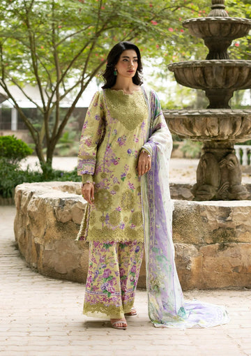 Elaf Premium | Signature Embroidered Lawn with Chiffon Collection 26 | ESG-8A OLIVIA