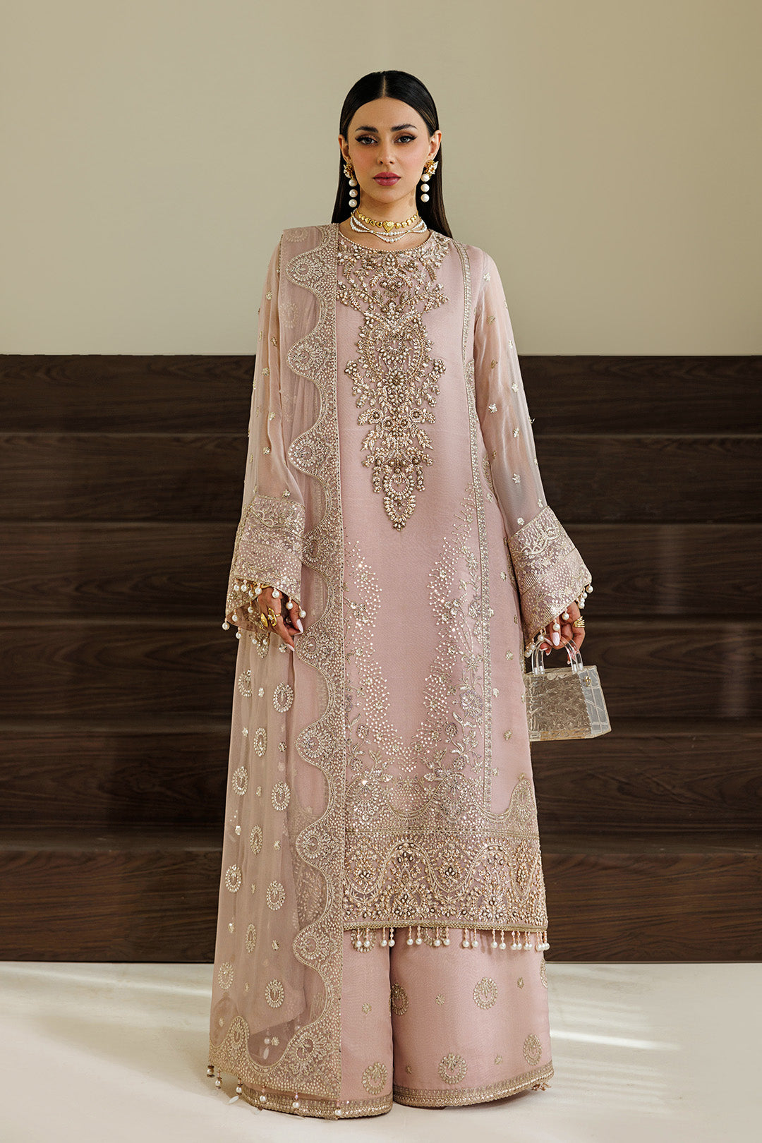 green emerald velvet dress UTT-04 Embroidered Luxury festive 3 Pc Pakistani Dress