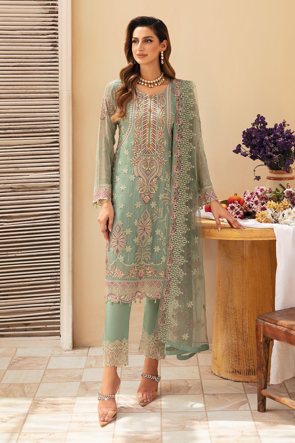 Ramsha | Chevron Chiffon Collection |A-901