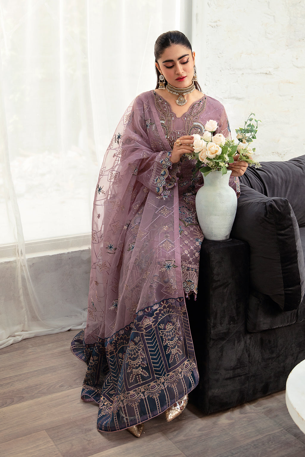 Ramsha | Minhal Organza Collection | M-1005 - Pakistani Clothes for women, in United Kingdom and United States