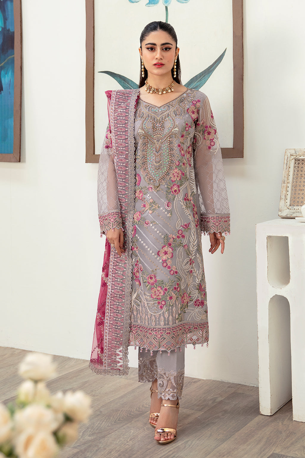 Ramsha | Minhal Organza Collection | M-1008 - Pakistani Clothes for women, in United Kingdom and United States