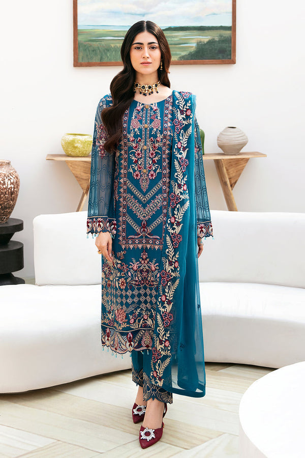 Ramsha | Chevron Chiffon Collection | A-811 - Hoorain Designer Wear - Pakistani Ladies Branded Stitched Clothes in United Kingdom, United states, CA and Australia