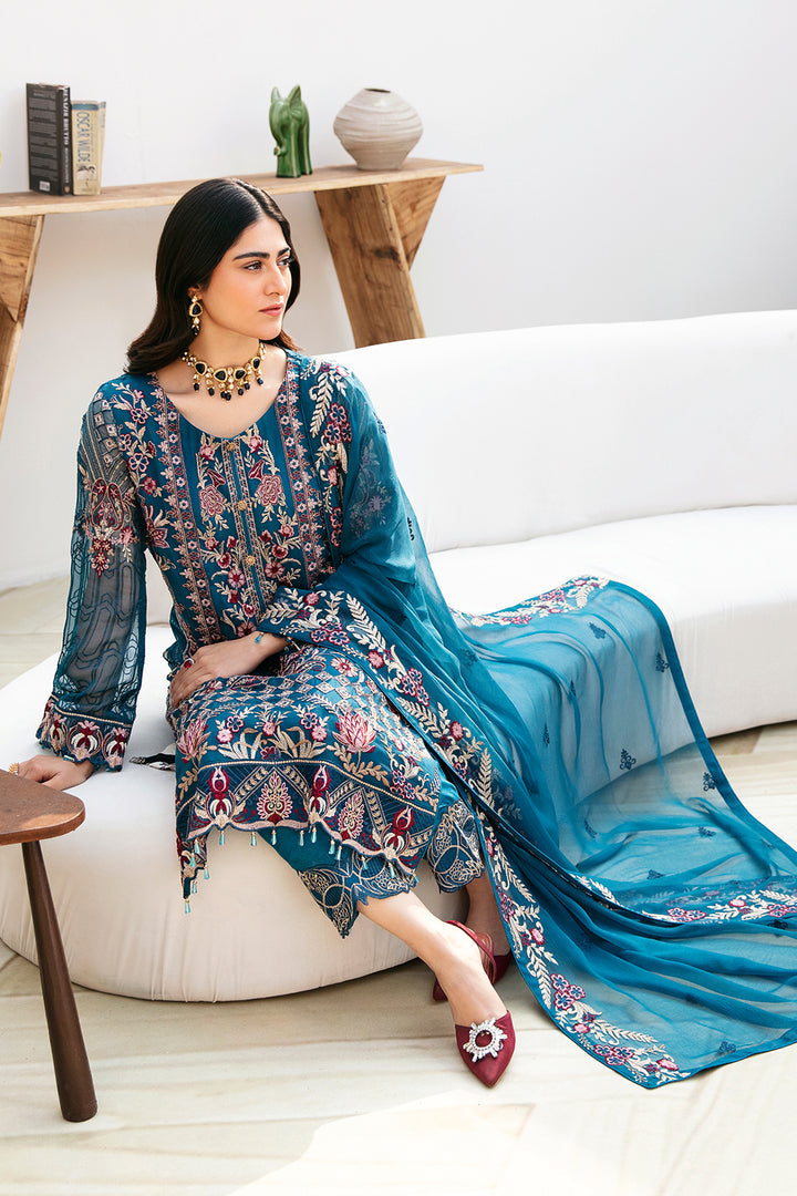 Ramsha | Chevron Chiffon Collection | A-811 - Hoorain Designer Wear - Pakistani Ladies Branded Stitched Clothes in United Kingdom, United states, CA and Australia