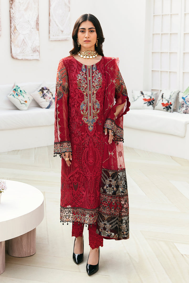 Ramsha | Chevron Chiffon Collection | A-803 - Hoorain Designer Wear - Pakistani Ladies Branded Stitched Clothes in United Kingdom, United states, CA and Australia