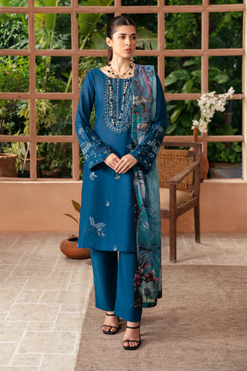 Afsanah | Essentials Lawn | BLAZING BLUE A-01