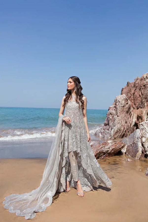 Reign | Formals Collection | ZENDAYA METALLIC-SILVER - Hoorain Designer Wear - Pakistani Ladies Branded Stitched Clothes in United Kingdom, United states, CA and Australia