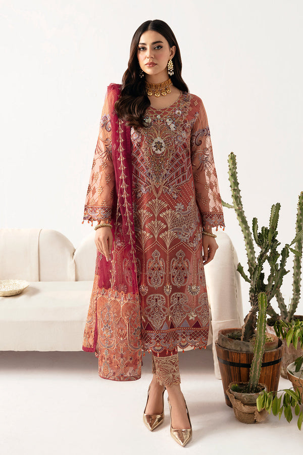 Ramsha | Minhal Organza Collection | M-1103 - Hoorain Designer Wear - Pakistani Ladies Branded Stitched Clothes in United Kingdom, United states, CA and Australia